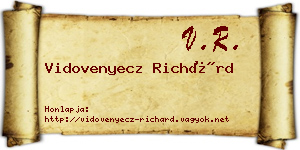 Vidovenyecz Richárd névjegykártya